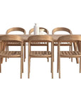 HiTeak La Costa 7PC Outdoor Dining Set Barrel Back Armchairs