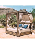 Laguna Canvas Flax Sunbrella Resort Outdoor King Daybed - LOOMLAN - Sunset West - Outdoor Daybeds
