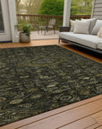 LOOMLAN Rugs Lamoria Gray Washable Indoor-Outdoor Rug