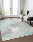 Lanariyah Blue Washable Indoor - Outdoor Rug - LOOMLAN - LOOMLAN Rugs - Outdoor Rugs