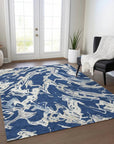 LOOMLAN Rugs Lani Blue Washable Indoor-Outdoor Rug