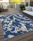 LOOMLAN Rugs Lani Blue Washable Indoor-Outdoor Rug