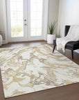 LOOMLAN Rugs Lani Ivory Washable Indoor-Outdoor Rug