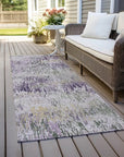 LOOMLAN Rugs Laurisse Purple Washable Indoor-Outdoor Rug