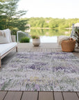 LOOMLAN Rugs Laurisse Purple Washable Indoor-Outdoor Rug