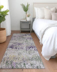 LOOMLAN Rugs Laurisse Purple Washable Indoor-Outdoor Rug