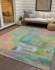 LOOMLAN Rugs Lavara Pink Washable Indoor-Outdoor Rug