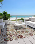 LOOMLAN Rugs Leon Ivory Washable Indoor-Outdoor Rug