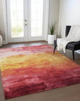 LOOMLAN Rugs Lethrae Pink Washable Indoor-Outdoor Rug