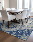 LOOMLAN Rugs Lidia Blue Washable Indoor-Outdoor Rug