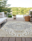 LOOMLAN Rugs Lidia Brown Washable Indoor-Outdoor Rug
