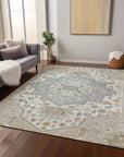 LOOMLAN Rugs Lidia Brown Washable Indoor-Outdoor Rug