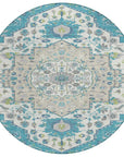LOOMLAN Rugs Lidia Teal Washable Indoor-Outdoor Rug