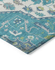 LOOMLAN Rugs Lidia Teal Washable Indoor-Outdoor Rug