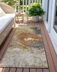 LOOMLAN Rugs Linta Brown Washable Indoor-Outdoor Rug