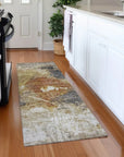 LOOMLAN Rugs Linta Brown Washable Indoor-Outdoor Rug