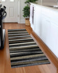 LOOMLAN Rugs Liora Black Washable Indoor-Outdoor Rug