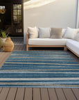 LOOMLAN Rugs Liora Blue Washable Indoor-Outdoor Rug