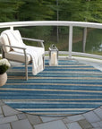 LOOMLAN Rugs Liora Blue Washable Indoor-Outdoor Rug