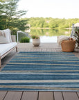 LOOMLAN Rugs Liora Blue Washable Indoor-Outdoor Rug