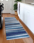 LOOMLAN Rugs Liora Navy Washable Indoor-Outdoor Rug