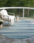 LOOMLAN Rugs Liora Teal Washable Indoor-Outdoor Rug