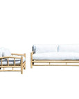 Artesia Bali Teak Wood Outdoor Couch Sofa Marine-Grade Cushions