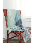 LOOMLAN Cabana Soft Outdoor Throw Blanket Fringe