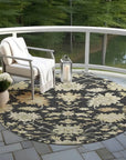 LOOMLAN Rugs Louis Black Washable Indoor-Outdoor Rug
