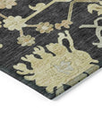 LOOMLAN Rugs Louis Black Washable Indoor-Outdoor Rug