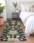 LOOMLAN Rugs Louis Black Washable Indoor-Outdoor Rug