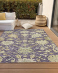 LOOMLAN Rugs Louis Purple Washable Indoor-Outdoor Rug