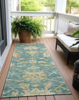 LOOMLAN Rugs Louis Teal Washable Indoor-Outdoor Rug