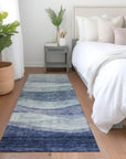 LOOMLAN Rugs Louisa Blue Washable Indoor-Outdoor Rug