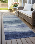 LOOMLAN Rugs Louisa Blue Washable Indoor-Outdoor Rug
