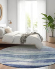 LOOMLAN Rugs Louisa Blue Washable Indoor-Outdoor Rug