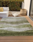 LOOMLAN Rugs Louisa Green Washable Indoor-Outdoor Rug