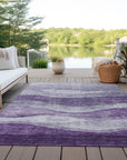 LOOMLAN Rugs Louisa Purple Washable Indoor-Outdoor Rug
