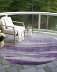 LOOMLAN Rugs Louisa Purple Washable Indoor-Outdoor Rug