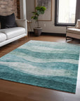 LOOMLAN Rugs Louisa Seafoam Washable Indoor-Outdoor Rug