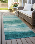 LOOMLAN Rugs Louisa Teal Washable Indoor-Outdoor Rug
