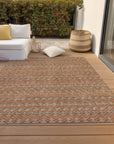 LOOMLAN Rugs Lozenza Orange Washable Indoor-Outdoor Rug