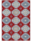 LOOMLAN Rugs Lucinda Red Washable Indoor-Outdoor Rug