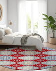 LOOMLAN Rugs Lucinda Red Washable Indoor-Outdoor Rug