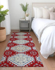 LOOMLAN Rugs Lucinda Red Washable Indoor-Outdoor Rug