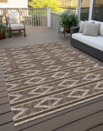 LOOMLAN Rugs Lume Brown Washable Indoor-Outdoor Rug