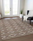 LOOMLAN Rugs Lume Brown Washable Indoor-Outdoor Rug