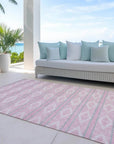 LOOMLAN Rugs Lume Pink Washable Indoor-Outdoor Rug