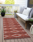 LOOMLAN Rugs Lume Red Washable Indoor-Outdoor Rug