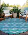 LOOMLAN Rugs Lume Teal Washable Indoor-Outdoor Rug